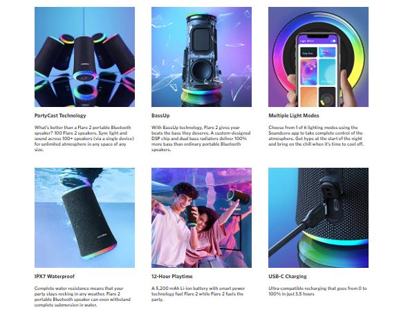 rexmoo Anker soundcore flare 2 20W bluetooth speaker