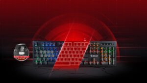 Rexmoo A4 Tech Bloody B500N Mecha Like Gaming Keyboard Grey