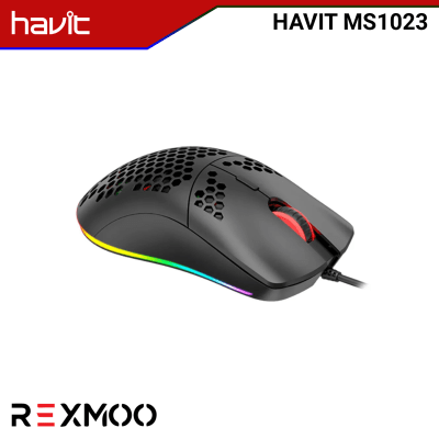 rexmoo Havit GAMENOTE MS1023 RGB Backlit Programmable USB Gaming Mouse Black