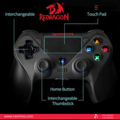 rexmoo Redragon Ceres G812 Wireless Gamepad