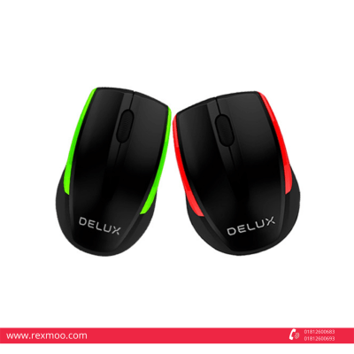 rexmoo Delux M321BU Wired USB BLACK-RED OPTICAL MOUSE