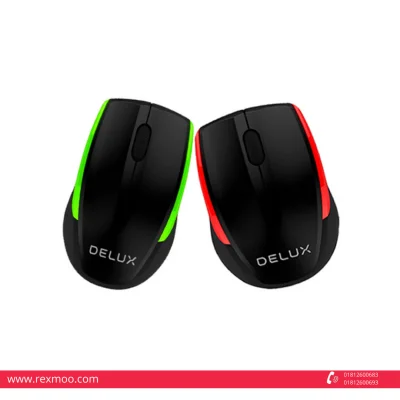 rexmoo Delux M321BU Wired USB BLACK-RED OPTICAL MOUSE
